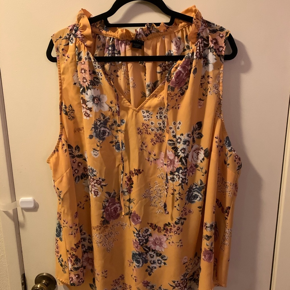 Torrid yellow summer sleeveless shirt.  Sheet
